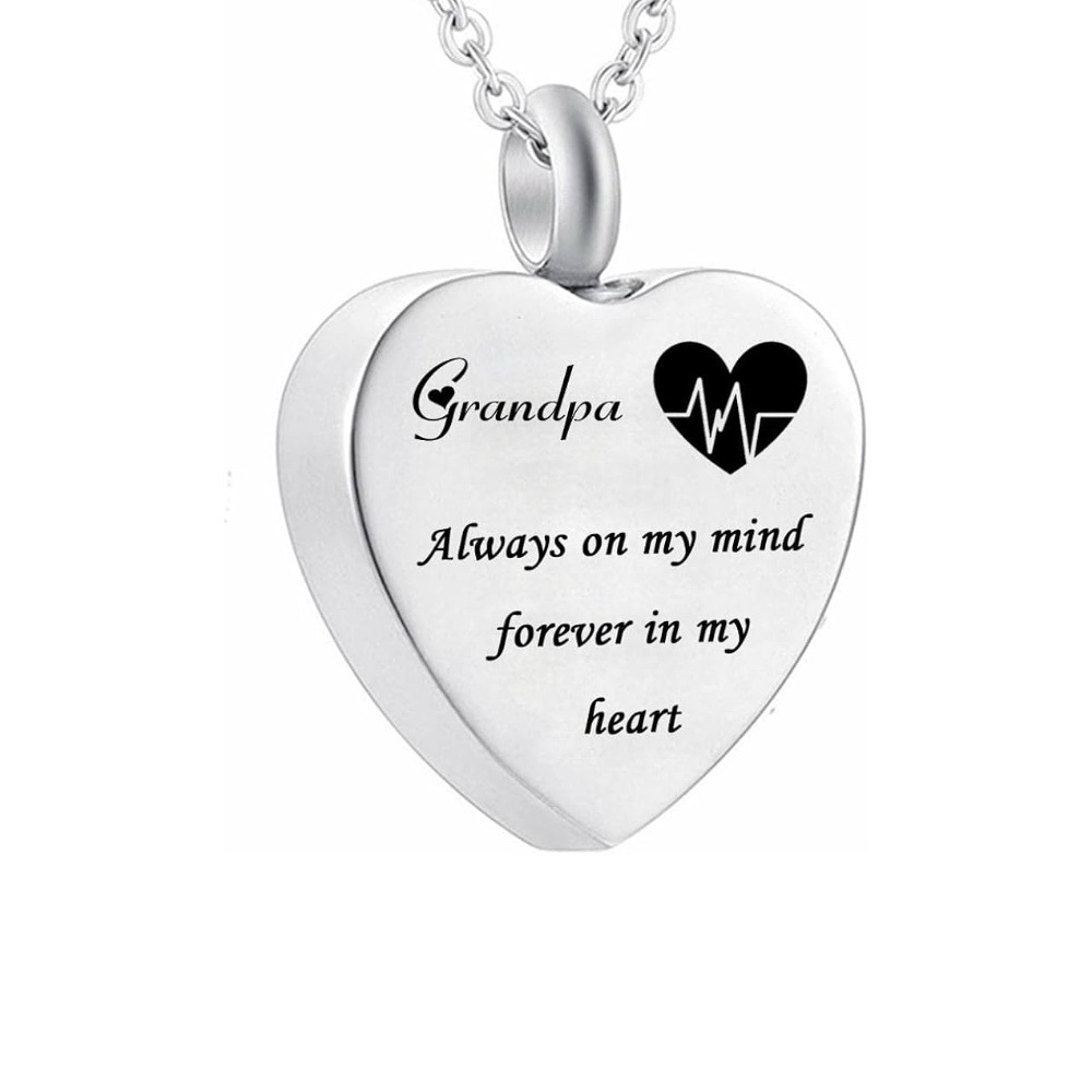 #72 | Grandpa Always on My Mind Forever in My Heart Memorial Urn Necklace